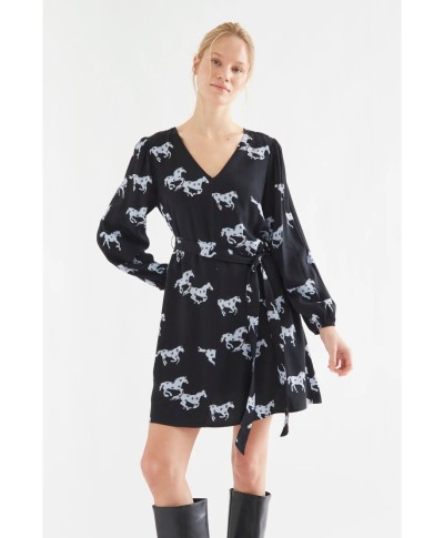 Vestido corto con estampado Horse
