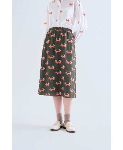 Falda midi con estampado Volpe
