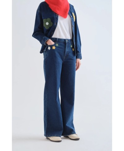 Pantalón vaquero azul con estampado Euphonia