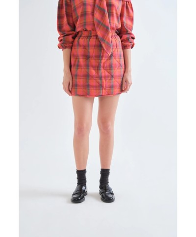 Falda 100% algodón con estampado Pink Plaid