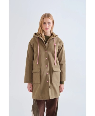 100% cotton coat with green hood