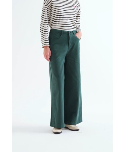 Pantalón vaquero 100% algodón verde petróleo